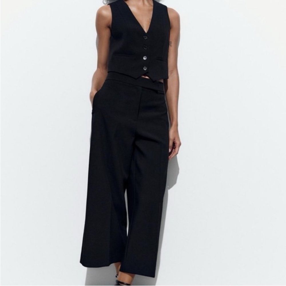 Zara Black Vest Lined Blazer Size XS - Picture 5 of 11